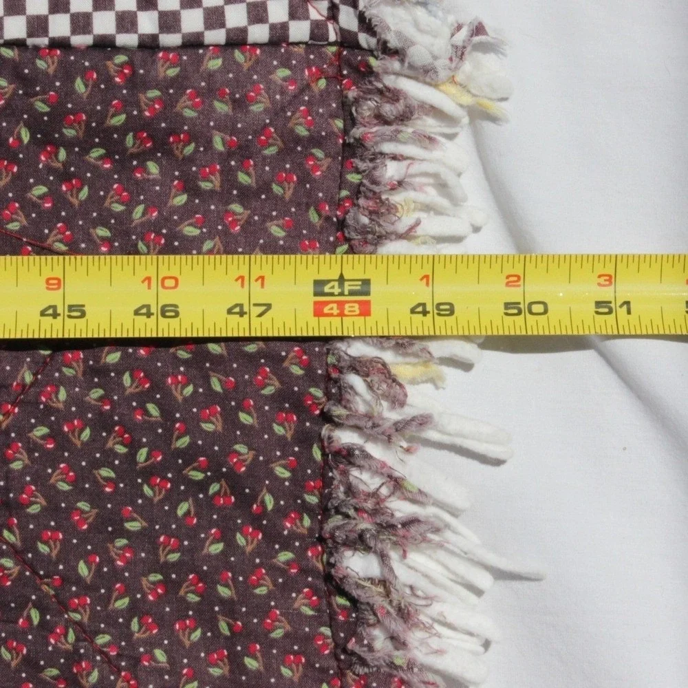 Cottage Core Denim Flannel Plaid's Rag Quilt,Granny Core Scrappy Rag Quilt 60x42